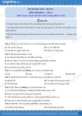 Đề số 9 – Đề kiểm tra học kì 2 – Sinh 11